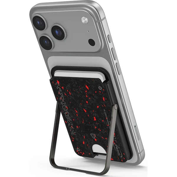 SKINARMA Vektor MagSafe Cardholder peněženka se stojánkem Black/Red - Peněženky - Obrázek 589dec6db9484de181bdefaf512a00af