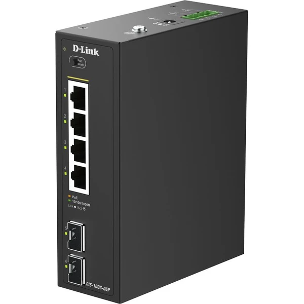 D link 6-Port Gigabit Industrial PoE+ Unmanaged switch - Switche - Obrázek 58CL000K01