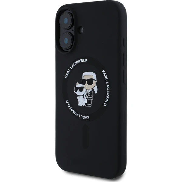 Karl Lagerfeld Liquid Silicone Karl and Choupette MagSafe kryt iPhone 16 černý - Pouzdra - Obrázek 58fd67a9437a44c48f82c9517a3d4cde