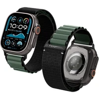 Spigen Fabric Band (hook) řemínek Apple Watch 49/46/45/44mm černý/zelený - Řemínky