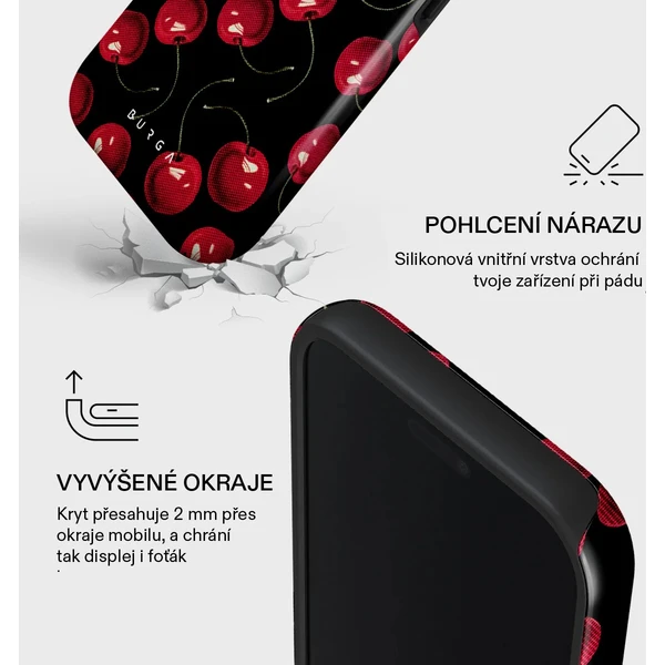 Burga Tough MagSafe kryt iPhone 17 Pro Max Cherrybomb - Pouzdra - Obrázek 59335e530cdb4a8aa0cef50f0392d177