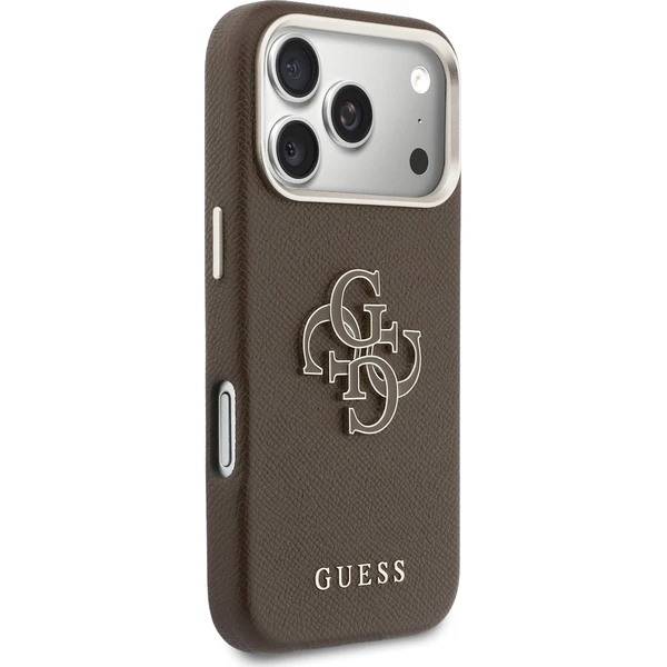 Guess PU Resin Logo kryt iPhone 17 Pro Max hnědý - Pouzdra - Obrázek 596b401952994b20836db3bea05d55f0