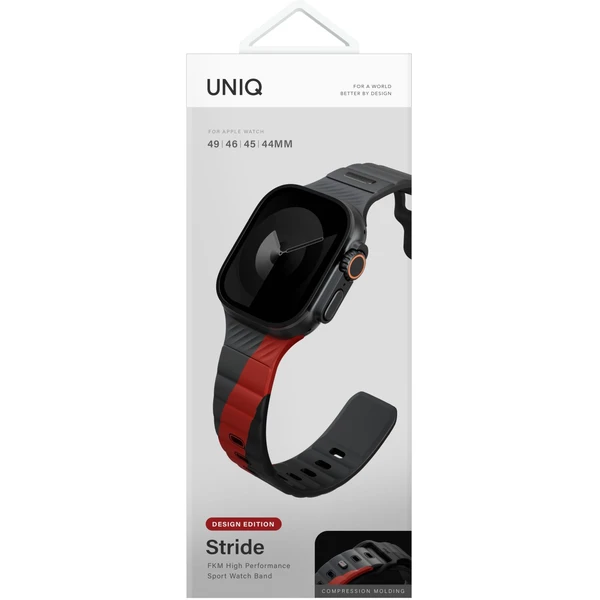 UNIQ Stride DE FKM řemínek pro Apple Watch 49/46/45/44mm šedý/červený - Řemínky - Obrázek 59946b362a364957ba36fab4af25e4d8