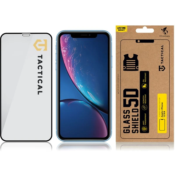Tactical Glass Shield 5D sklo pro iPhone 11/XR černé - Ochranné folie a skla - Obrázek 59JH100501