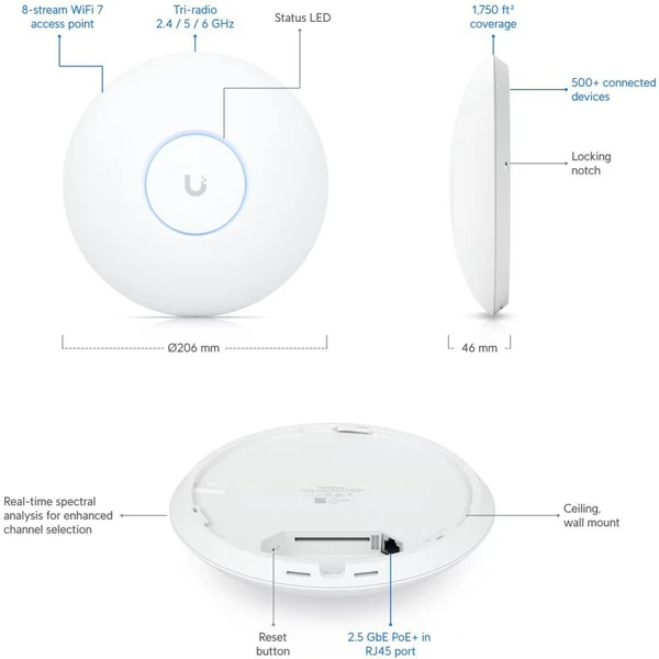 Ubiquiti UniFi U7 Pro Max access point bílý - Access pointy - Obrázek 59RA000N01