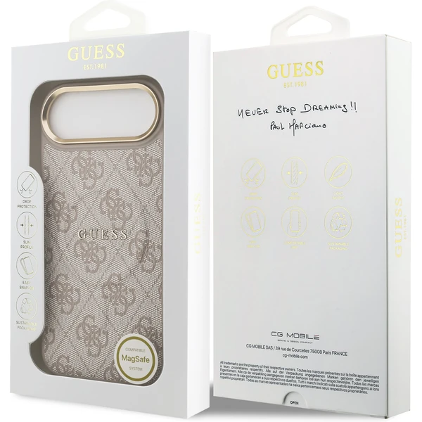 Guess PU Leather 4G Gold Frame MagSafe kryt iPhone Air růžový - Pouzdra - Obrázek 59a7a083f9644355a8caaadaf92ff3cd