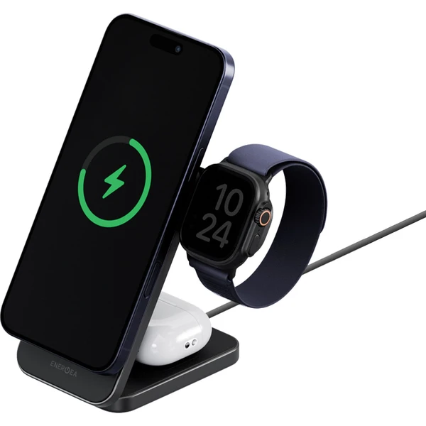 ENERGEA MagTrio 2 MagSafe 3v1 (Qi2) 25W nabíječka tmavě šedá - Nabíječky - Obrázek 59d6eaea4edc4b2e9161811c366f0943