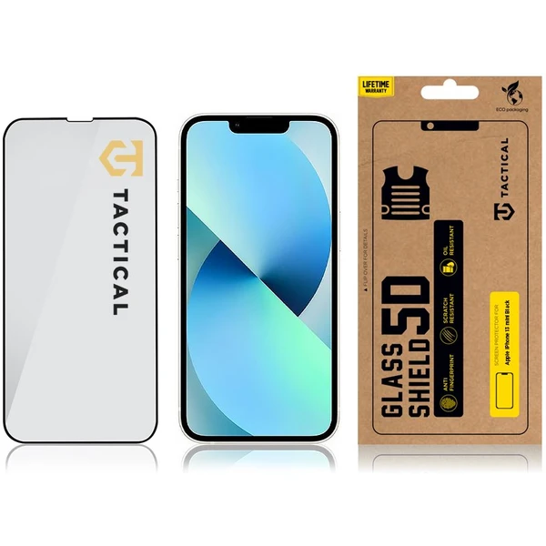 Tactical Glass Shield 5D sklo pro Apple iPhone 13 Mini černé - Ochranné folie a skla - Obrázek 5CAN100501