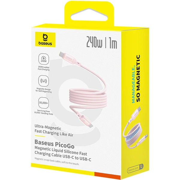 Baseus PicoGo USB-C/USB-C magnetický napájecí kabel 240W 1m růžový - Kabely a redukce - Obrázek 5CGE000L01