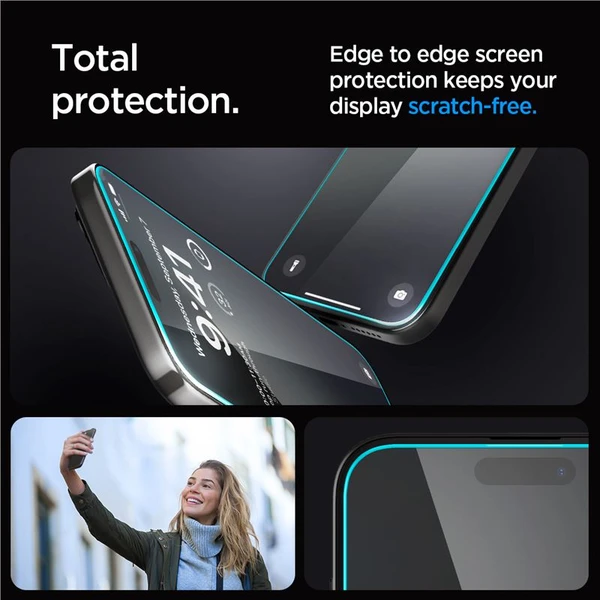 Spigen Glass tR EZ Fit 2 Pack tvrzené sklo iPhone 15 Pro Max čiré - Ochranné folie a skla - Obrázek 5CZ8000601