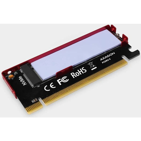 AXAGON PCEM2S PCIe x16 M.2 NVMe Mkey slot adaptér + pasivní chladič - Řadiče - Obrázek 5D7HF00101
