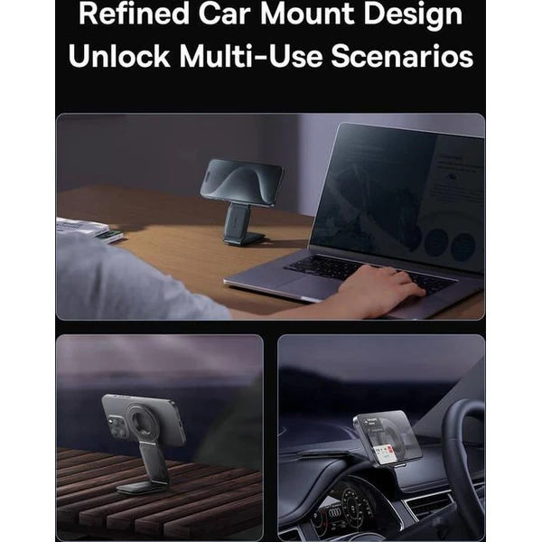Baseus PrimeTrip C02 magnetický držák do auta na palubní desku černý - Držáky - Obrázek 5D9R000K01