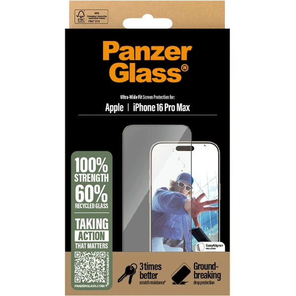 PanzerGlass® Ultra-Wide Fit Apple iPhone 16 Pro Max s instalačním rámečkem - Ochranné folie a skla - Obrázek 5G08000P01