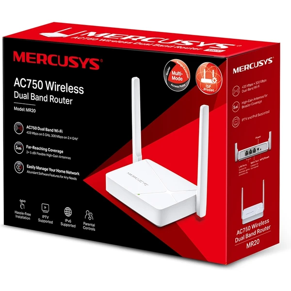 Mercusys MR20 Wi-Fi 5 router bílý - Routery - Obrázek 5G76700301