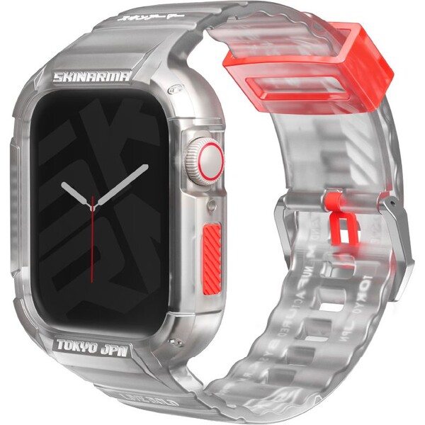 SKINARMA Saido 2v1 pouzdro a řemínek Apple Watch 45/44 mm čirý