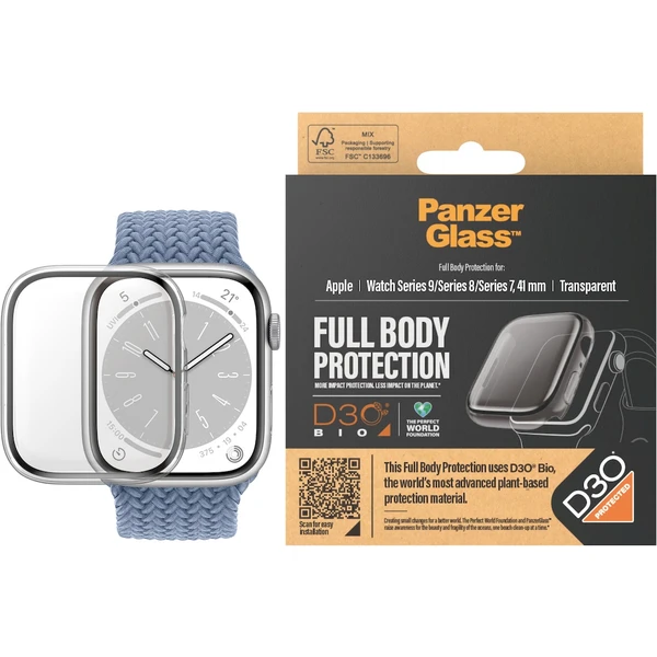 PanzerGlass Apple Watch 9/8/7 (41mm) ochranný kryt s D3O - čirý rámeček - Pouzdra - Obrázek 5GC1000O01