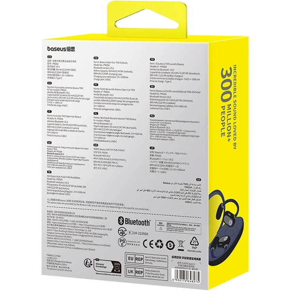 Baseus Eli Sport 1 Open-Ear TWS bezdrátová sluchátka Cosmic Black - Sluchátka - Obrázek 5KGE000L01
