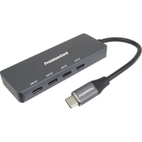 PremiumCord SuperSpeed 4v1 USB-C Hub antracitový - USB huby
