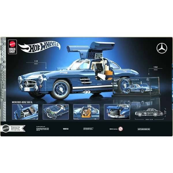 Mattel Brick Shop sestavitelný model Hot Wheels - Mercedes-Benz 300SL (Premium series) - Stavebnice - Obrázek 5MWG000K01