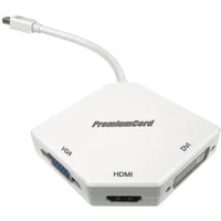PremiumCord Mini DisplayPort -> HDMI/DVI-I/VGA redukce 0,2m bílá - Kabely a redukce