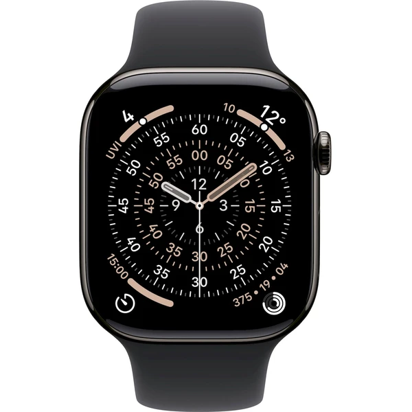Apple Watch Series 11 Cellular (42mm) Břidlicově šedý titan s černým sportovním řemínkem S/M - Chytré hodinky - Obrázek 5URH000K01