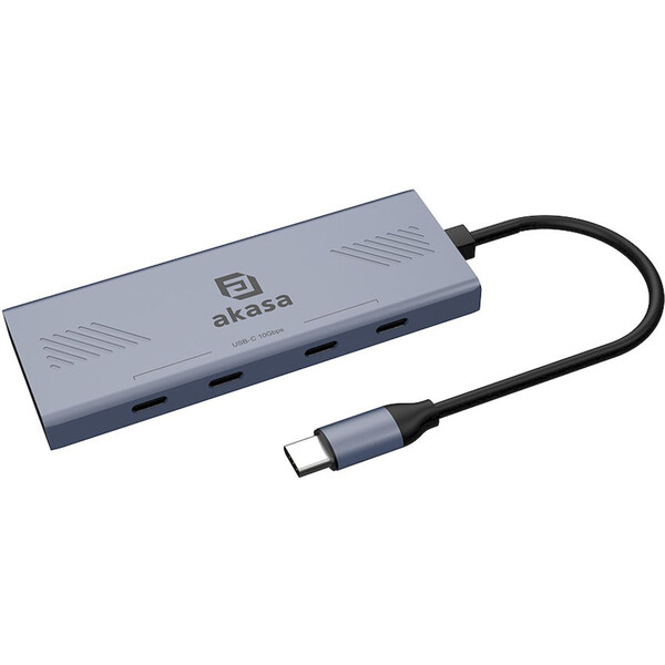 AKASA USB-C Hub 4v1 antracitový Antracitová