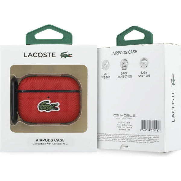 Lacoste Petit Pique Croc Logo Patch Pouzdro pro AirPods Pro 3 červené - Pouzdra - Obrázek 5a27210fd2b34405ba4828c0b0c6392f