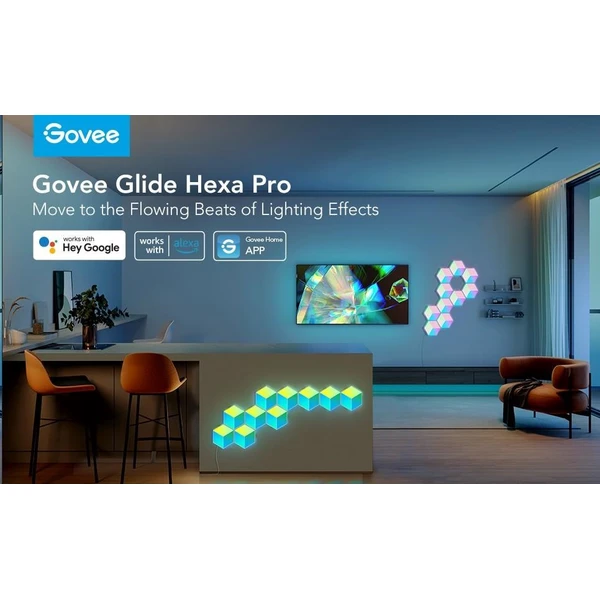 Govee Glide Hexa Pro LED Smart 10ks - Chytrá osvětlení - Obrázek 5ac6a87e9f31468aa21504eb4301fd97