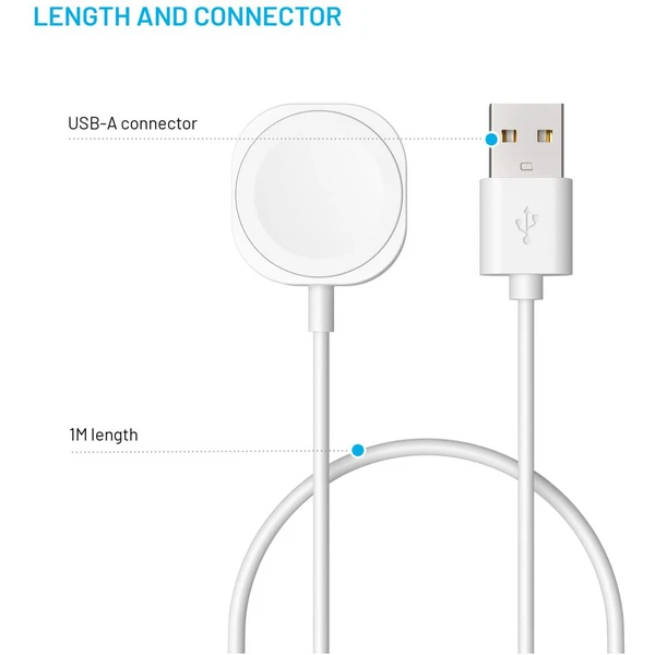FIXED USB-A nabíjecí kabel pro Apple Watch bílý - Nabíječky - Obrázek 5b019c99174d43b99313a20aa32ab720