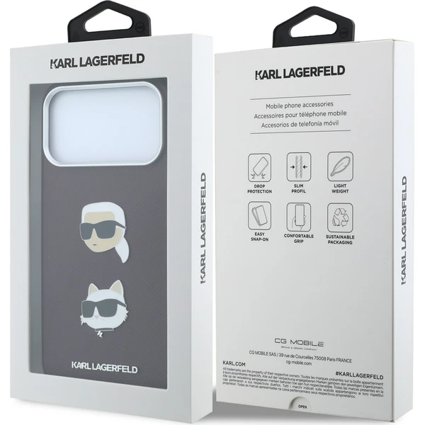 Karl Lagerfeld PU Semi Wrap Saffiano K&CH Heads kryt iPhone 18 Pro Max vínový - Pouzdra - Obrázek 5b626ceb8e164f4491fd1184f7537835