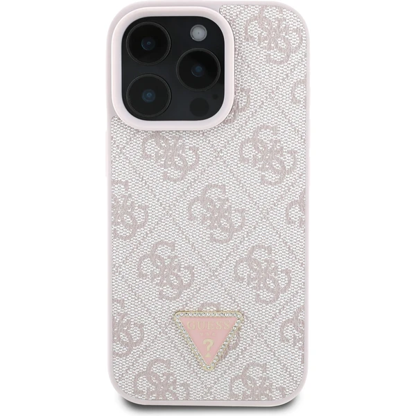 Guess PU 4G Strass Triangle Metal Logo kryt pro iPhone 16 Pro Max růžový - Pouzdra - Obrázek 5b88e2d167b04d7483002468c4c14ab4