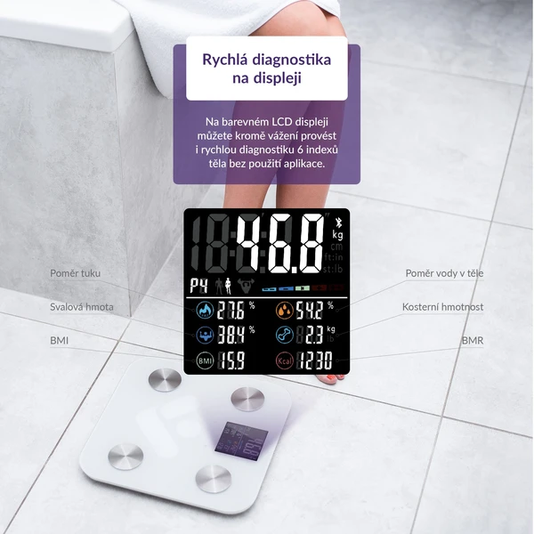 TrueLife FitShape S6 BT chytrá váha bílá - Chytré váhy - Obrázek 5b9becbc38bd4c7d8fb47e102683b713