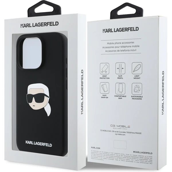 Karl Lagerfeld Liquid Silicone Karl Head MagSafe kryt iPhone 16 Pro černý - Pouzdra - Obrázek 5ba0ad9d3c474d82bc66f68e18c721b1