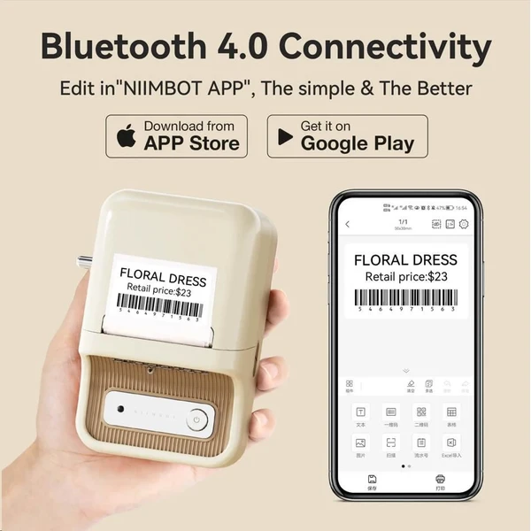 Niimbot tiskárna štítků B21S Smart bílá + role štítků 210 ks - Štítkovače - Obrázek 5c02471632d1405a8e61b2817ec1ea0e