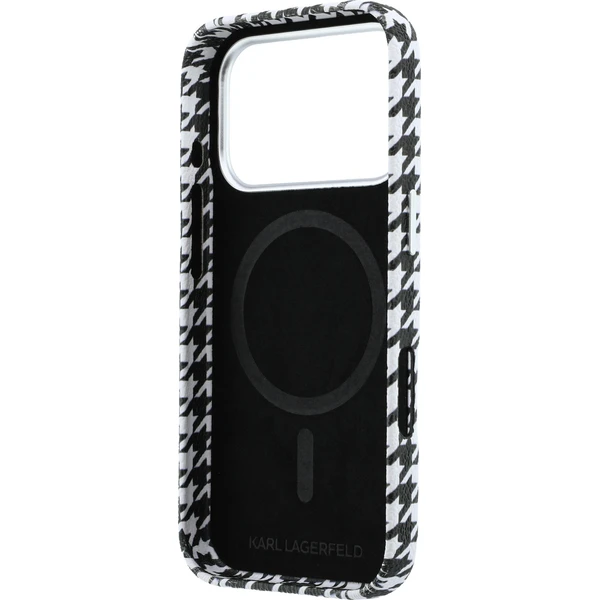Karl Lagerfeld PU Houndstooth Resin Plate MagSafe kryt iPhone 17 Pro černý - Pouzdra - Obrázek 5c33fe26104d4e7a8a96558fbd001a44