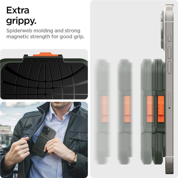 Spigen Lock Fit MagSafe Wallet peněženka tmavě zelená - Peněženky - Obrázek 5c37b798447c42a0819218185f90b680