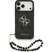Guess PU 4G Metal Logo Strap kryt iPhone 17 Pro Max černý - Pouzdra