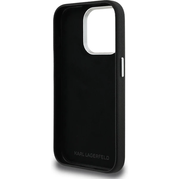 Karl Lagerfeld Grained PU K&CH Heads kryt iPhone 15 Pro černý - Pouzdra - Obrázek 5ce962b1e40647d28b8baf00fbd52940