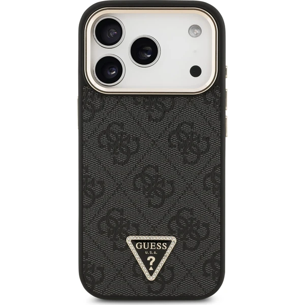 Guess PU Leather 4G Strass Triangle Logo Gold Frame MagSafe kryt iPhone 18 Pro černý - Pouzdra - Obrázek 5cf7257c22704b5482b0bbfd05dba243