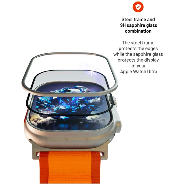 FIXED safírové sklo pro Apple Watch Ultra s ocelovým rámečkem - Ochranné folie a skla - Obrázek 5cfe140516b84120a5e227c1a76bb1b5
