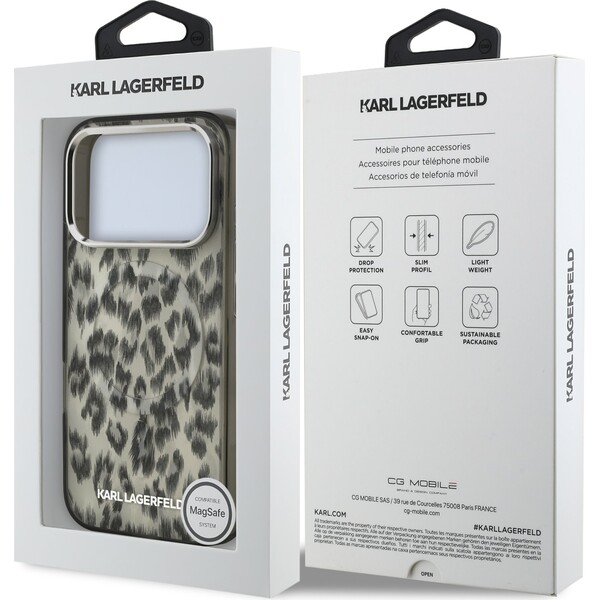 Karl Lagerfeld IML Leopard MagSafe kryt iPhone 17 Pro hnědý - Pouzdra - Obrázek 5d027fb1168e4a0bb7759aa697537789