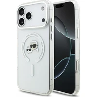 Karl Lagerfeld IML K&CH Heads Metal Frame MagSafe kryt iPhone 18 Pro Max bílý - Pouzdra