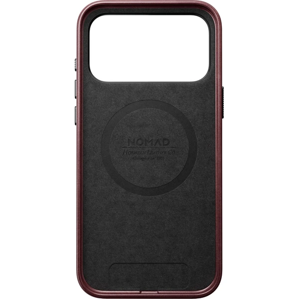Nomad Traditional Leather (Horween) MagSafe kožený kryt iPhone 18 Pro Max Burgundy - Pouzdra - Obrázek 5d1e0bdf021448a6ba43b3f9ab1b6c73