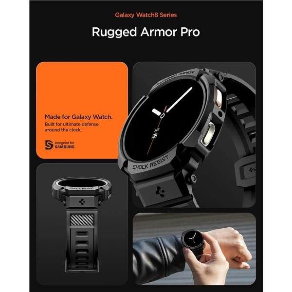 Spigen Rugged Armor Pro kryt s řemínkem Galaxy Watch8 (44mm) matně černý - Pouzdra - Obrázek 5d73af6e6bde47f795b92156e1c3cd43