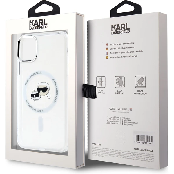 Karl Lagerfeld IML K&CH Heads Metal Frame MagSafe zadní kryt pro iPhone 11 čirý - Pouzdra - Obrázek 5db19b25713246abac9ef4e46fada9e8