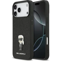 Karl Lagerfeld Fixed Glitter Metal Ikonik kryt iPhone 17 Pro Max černý - Pouzdra