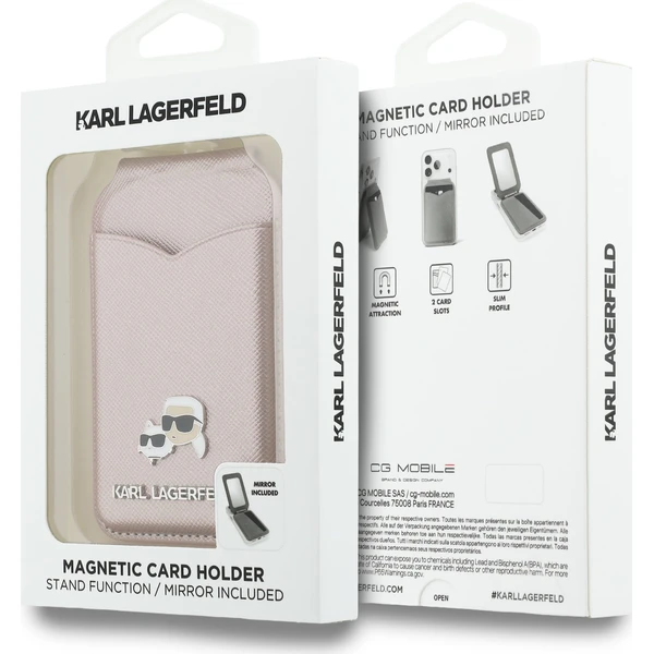 Karl Lagerfeld Mirror MagSafe Cardslot peněženka se stojánkem růžová - Peněženky - Obrázek 5de9c8a67c5b40c4a5e546e215d953a1