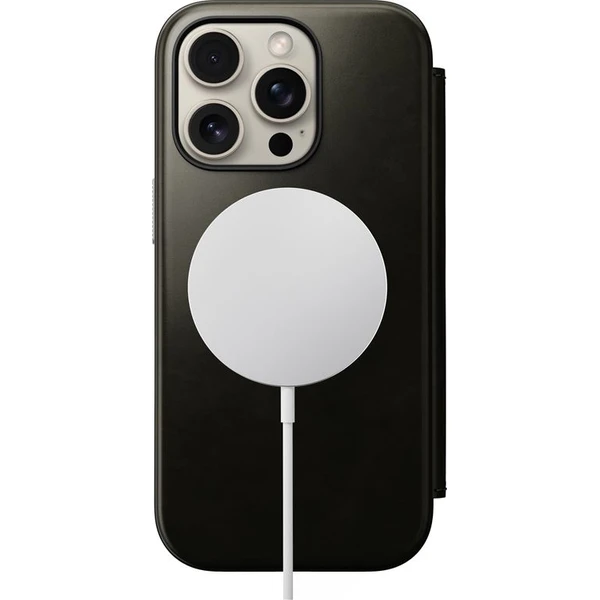 Nomad Modern Leather Folio MagSafe pouzdro iPhone 16 Pro zelené chromované - Pouzdra - Obrázek 5e08ee72acfc4abf8b9b4a46326f350a