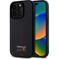 Oracle Red Bull Racing Carbon Powerbar MagSafe kryt iPhone 15 Pro černý - Pouzdra