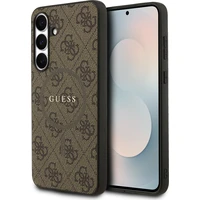 Guess PU Leather 4G Colored Ring MagSafe Zadní Kryt pro Samsung Galaxy S25 FE hnědý - Pouzdra